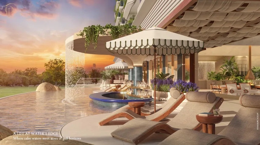 Water edge luxury amenity at CRC The Peridona Greater Noida