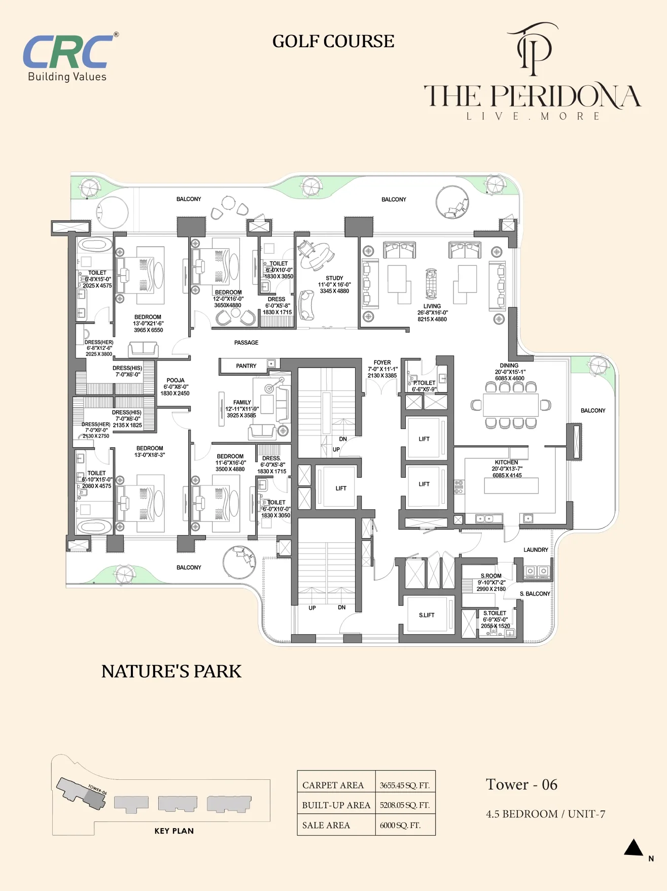 CRC The Peridona 4 BHK floor plan
