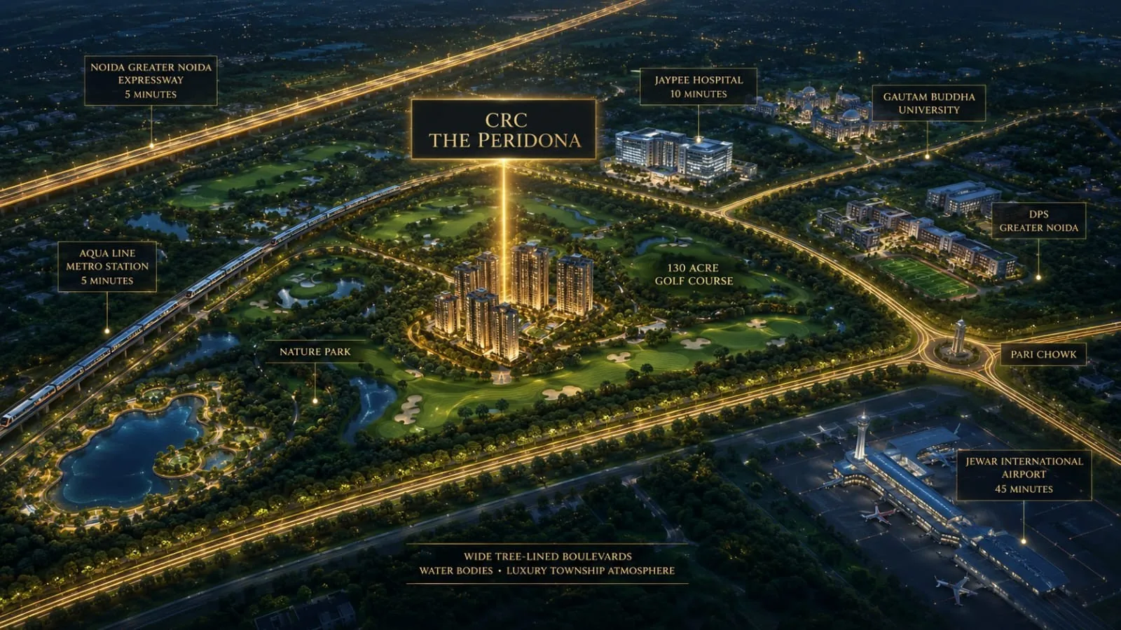 CRC The Peridona location map at Jaypee Greens Greater Noida